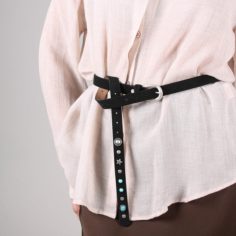 Ceinture Gipsy en daim argenté