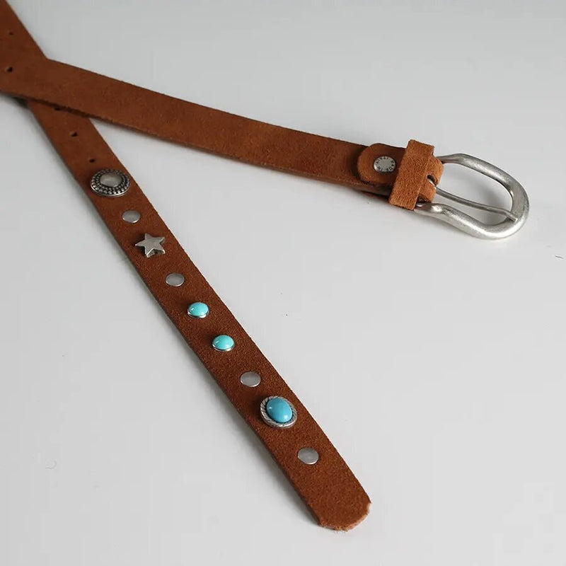 Ceinture Gipsy en daim argenté
