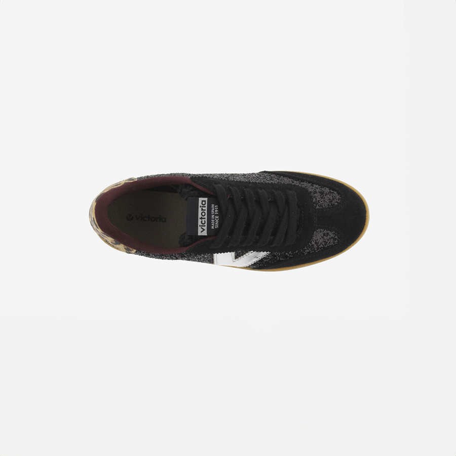SNEAKER VICTORIA BERLIN GLITTER NERO