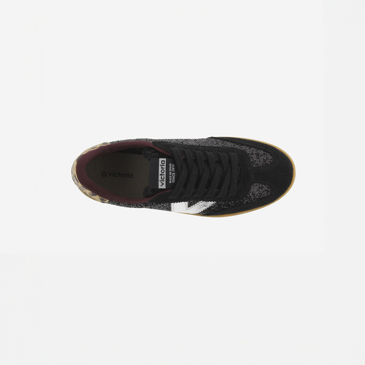 SNEAKER VICTORIA BERLIN GLITTER NERO