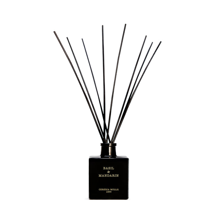 Premium Basil and Mandarin Diffuser Cereria Mollá 1899 With Black Glass Sticks