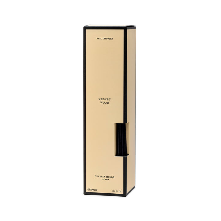Diffuseur de roseaux en bois de velours avec bois de santal, cèdre et bergamote