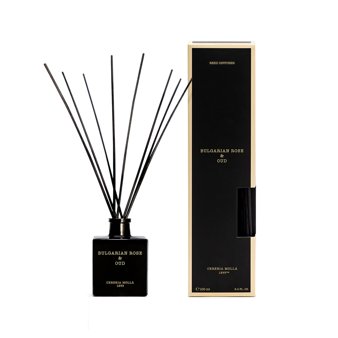 Bulgarian Rose and Oud Room Diffuser with Black Rattan Sticks