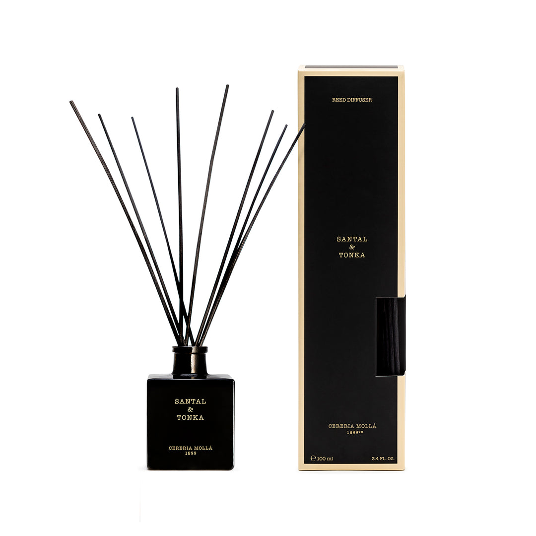 Diffuseur de qualité supérieure Santal et Tonka avec des notes de cèdre, de fève tonka et de cardamome