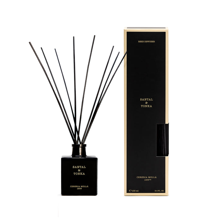 Diffuseur de qualité supérieure Santal et Tonka avec des notes de cèdre, de fève tonka et de cardamome