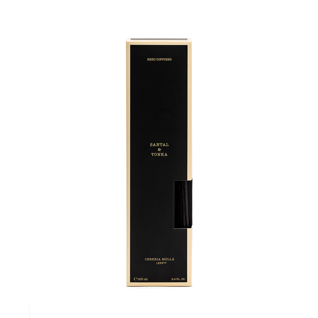 Diffuseur de qualité supérieure Santal et Tonka avec des notes de cèdre, de fève tonka et de cardamome