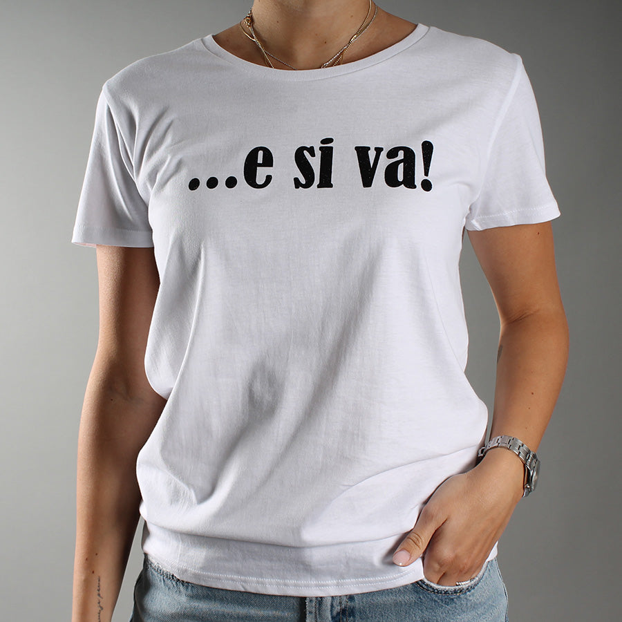T-Shirt glitter E Si Va..