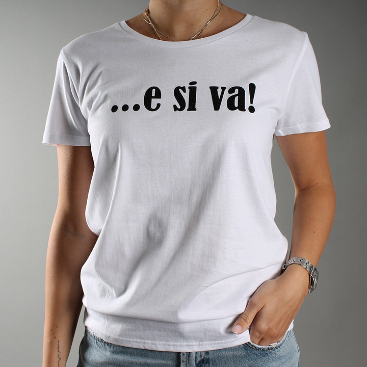 T-Shirt glitter E Si Va..
