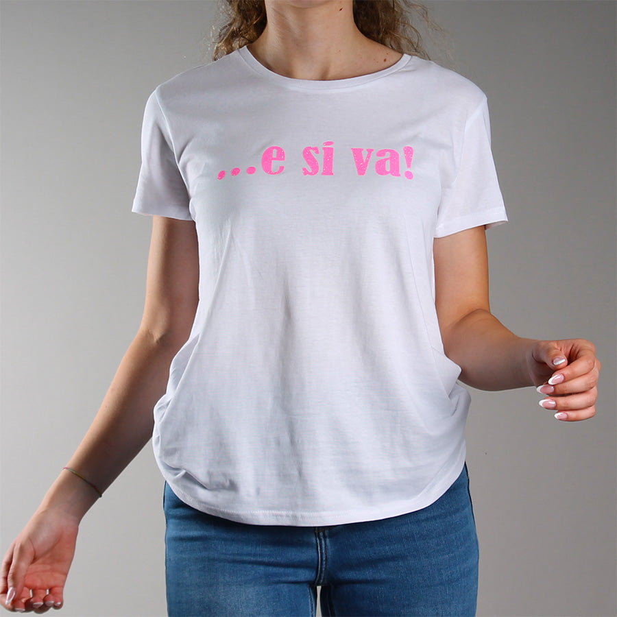 T-Shirt glitter E Si Va..