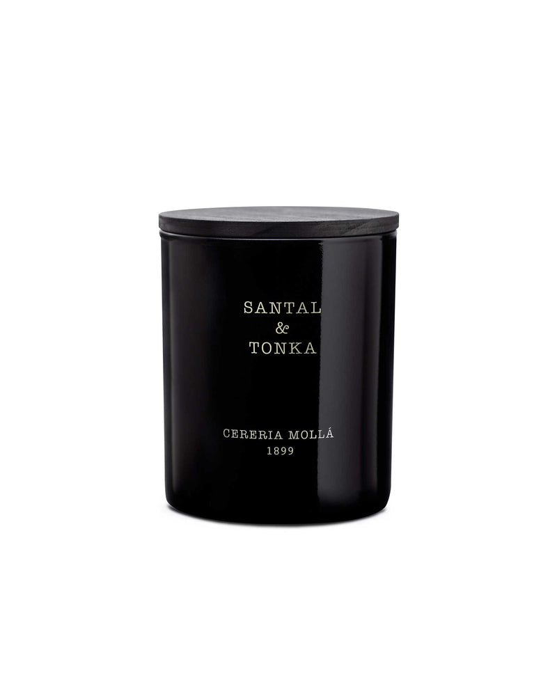Bougie parfumée premium au bois de santal et à la fève tonka