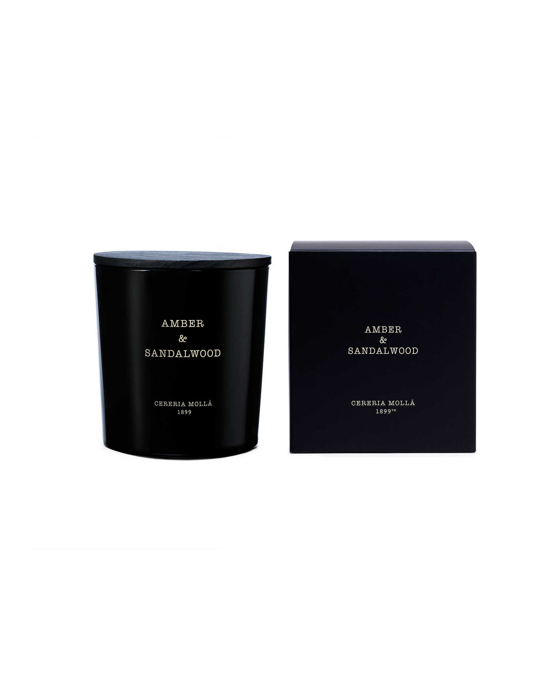 Bougie parfumée extra large à l'ambre et au bois de santal avec trois mèches en cire de soja végétalienne