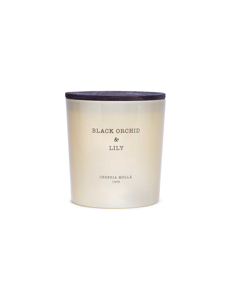Bougie XL à trois mèches Orchidée Noire & Lys – Parfum Floral et Fruité