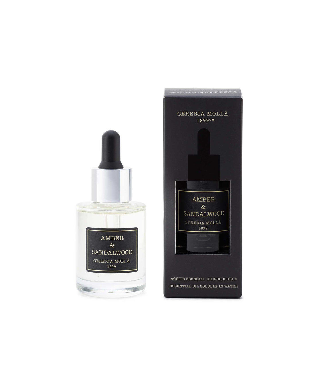 Huile parfumée hydrosoluble d'ambre et de bois de santal avec des notes d'extrait de bergamote et de cèdre