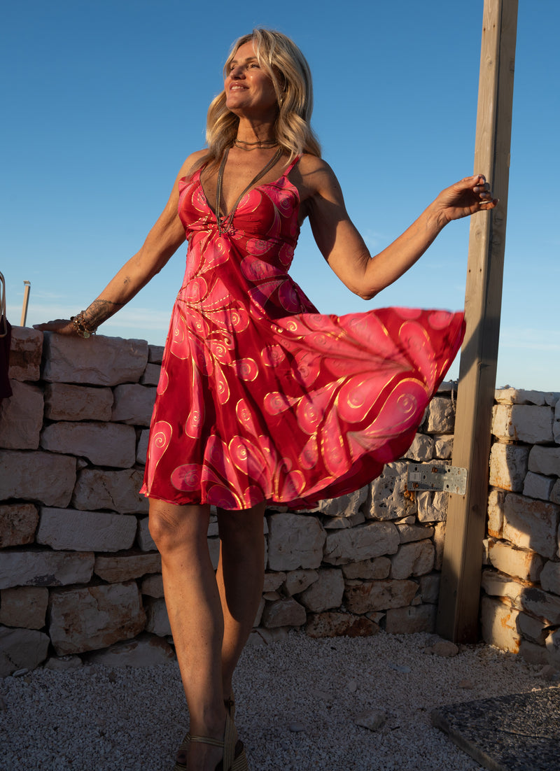 Korallenrotes Fiora-Kleid