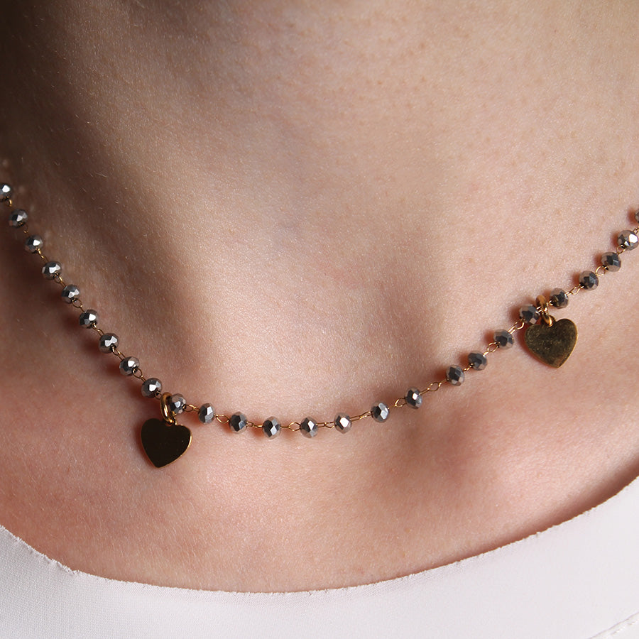 Collana cuoricini cromo