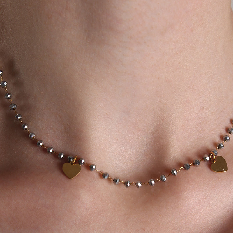 Collana cuoricini cromo