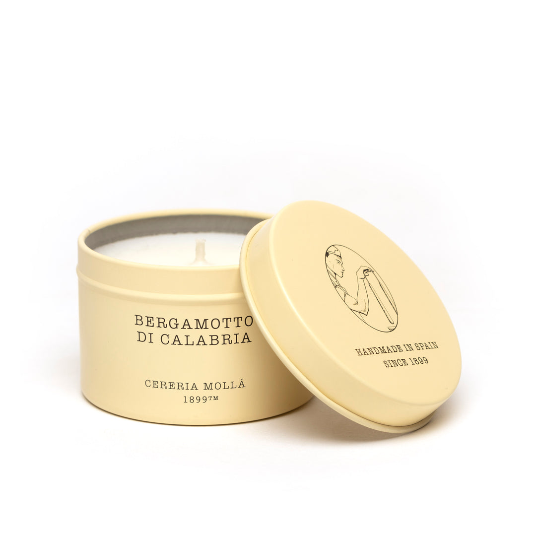 Bougie de voyage parfumée à la bergamote de Calabre en cire de soja naturelle