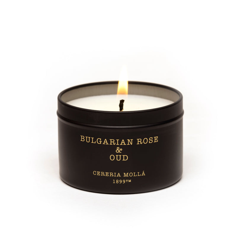 Mini bougie bulgare à la rose et au oud en cire de soja, parfum floral à la bergamote et au bois de santal