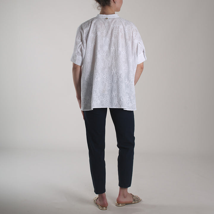 Camicia Summer Ricamo Bianco