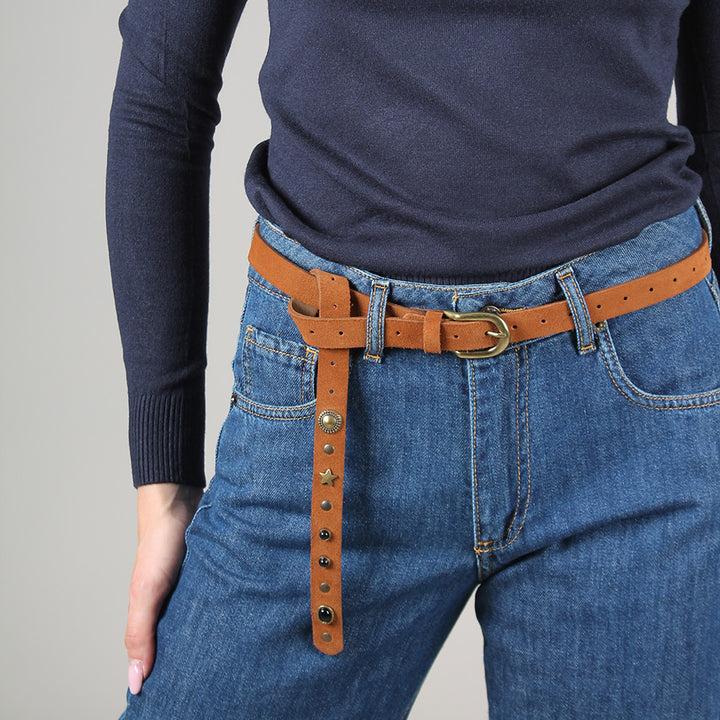 Ceinture en daim doré gitane