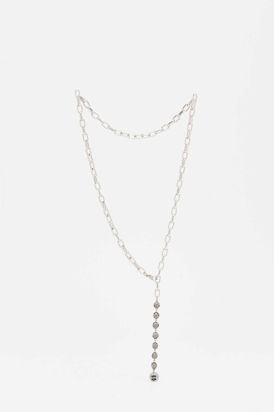 Collier en cristal argenté