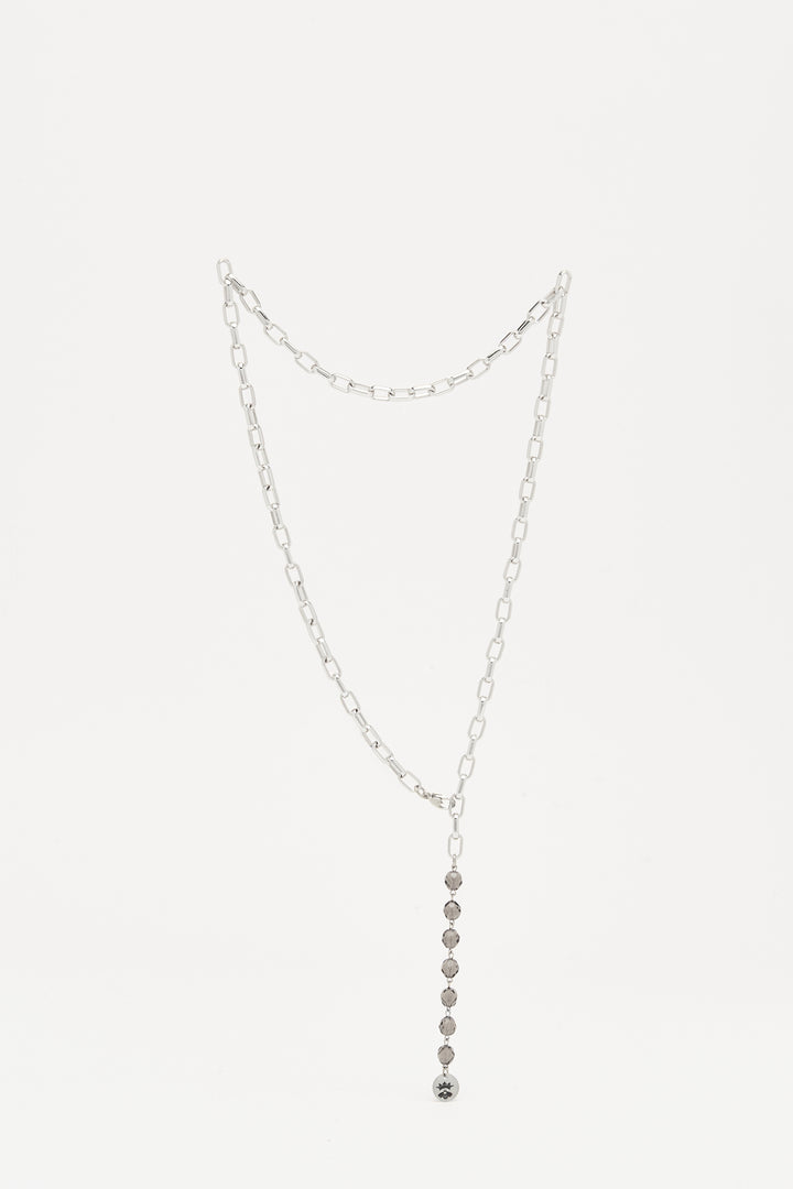 Collier en cristal argenté