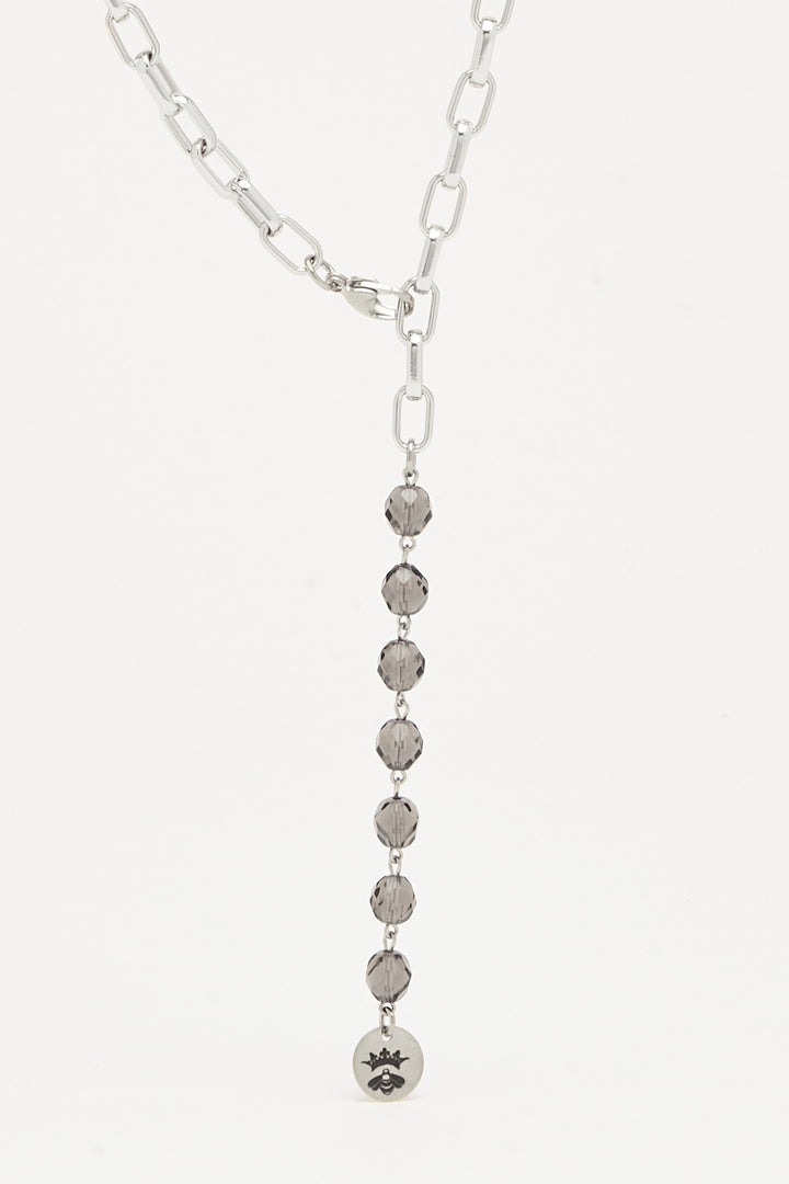 Collier en cristal argenté