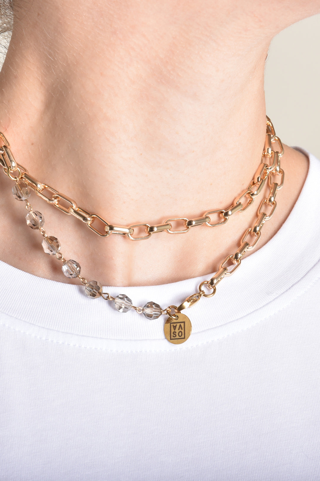 Collier en cristal doré