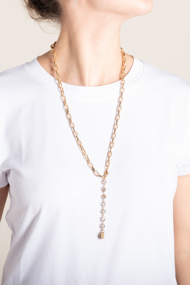Collier en cristal doré