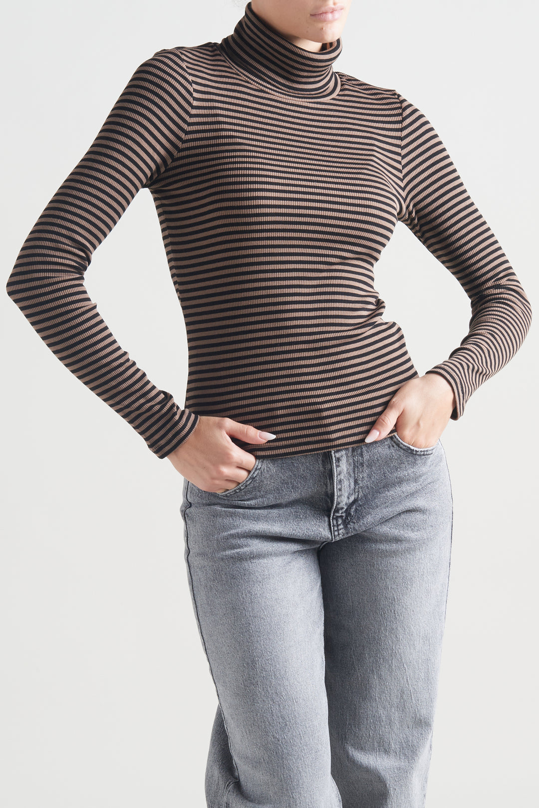 Striped turtleneck
