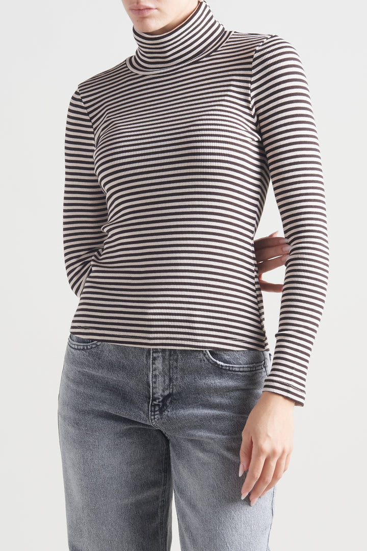Striped turtleneck