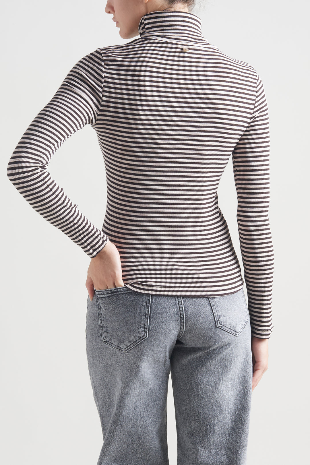 Striped turtleneck