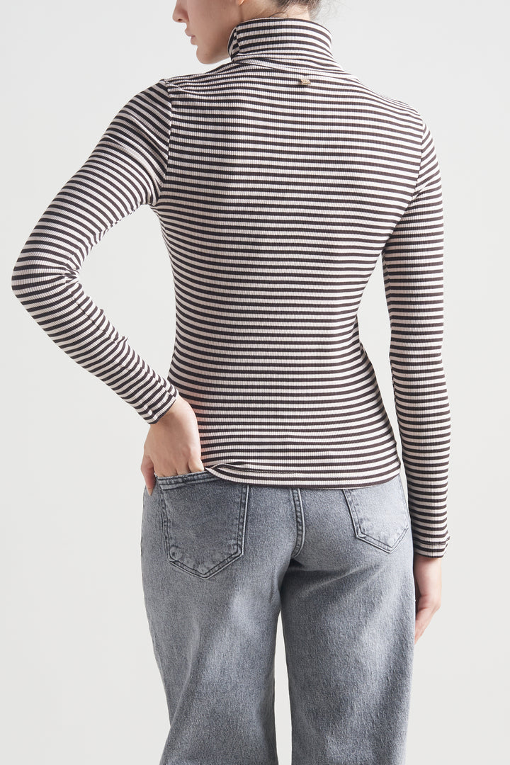 Striped turtleneck
