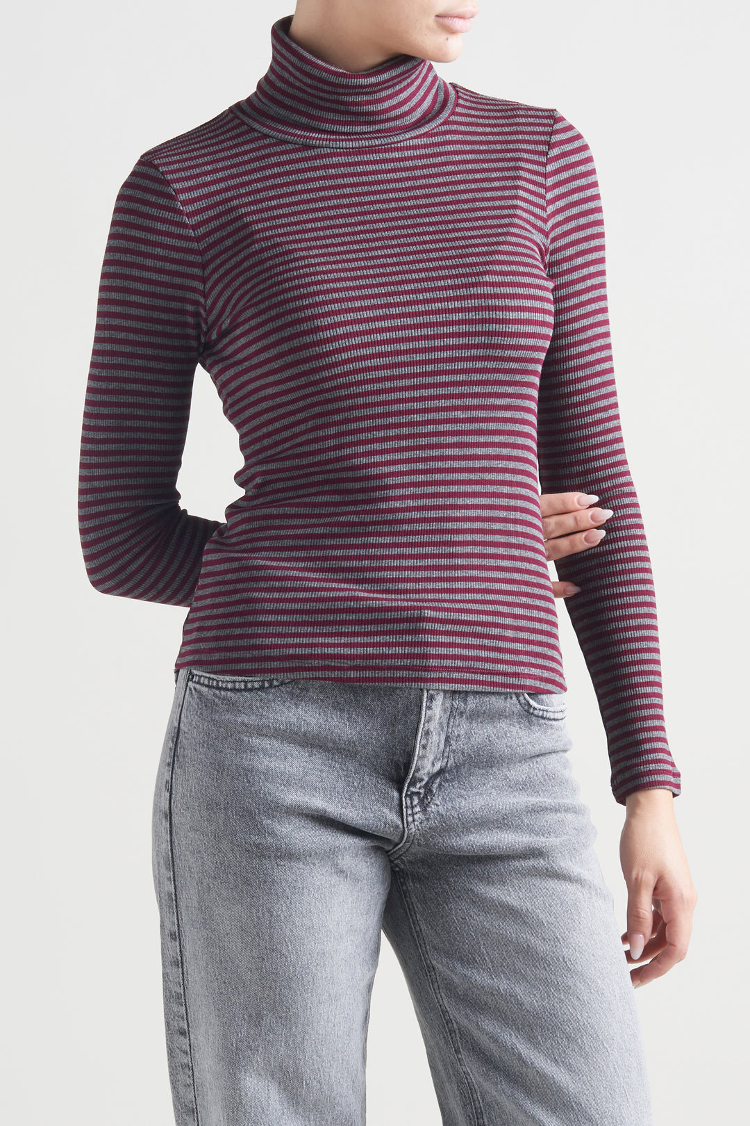 Striped turtleneck