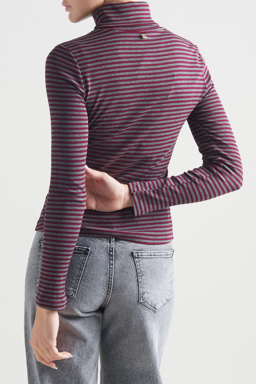 Striped turtleneck