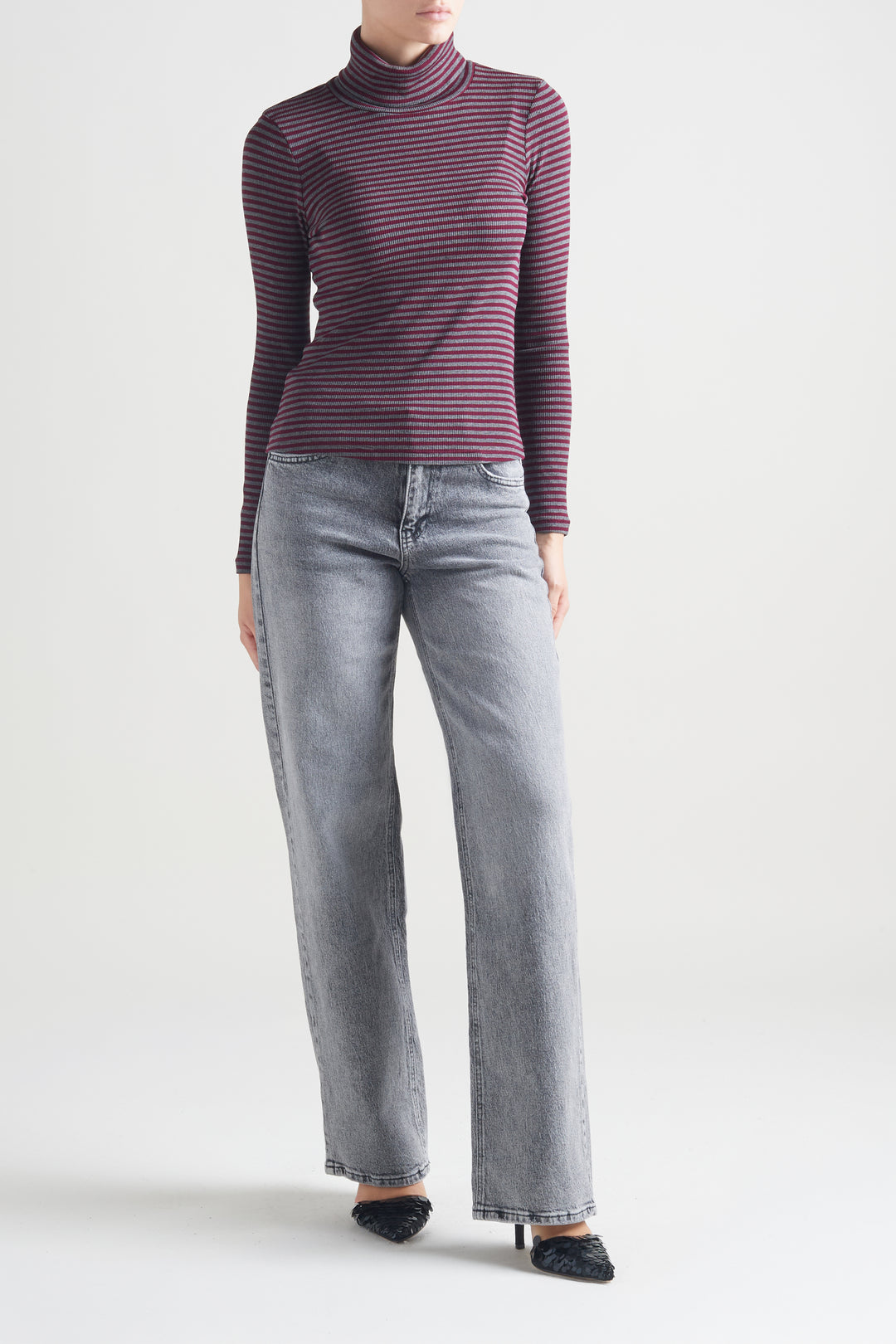Striped turtleneck