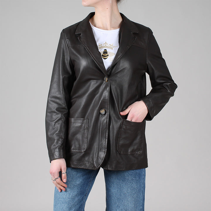 Anais leather blazer