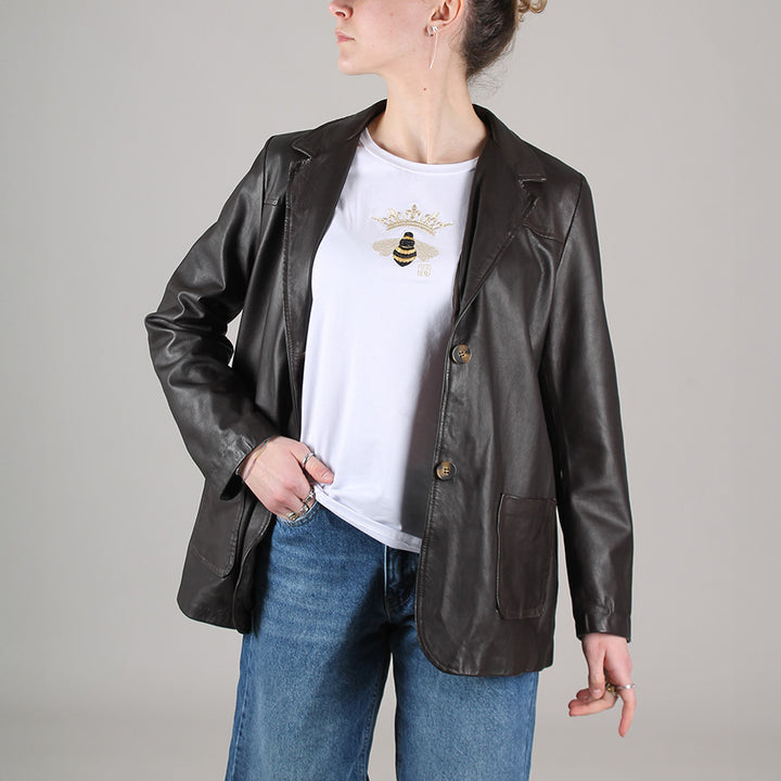 Anais leather blazer