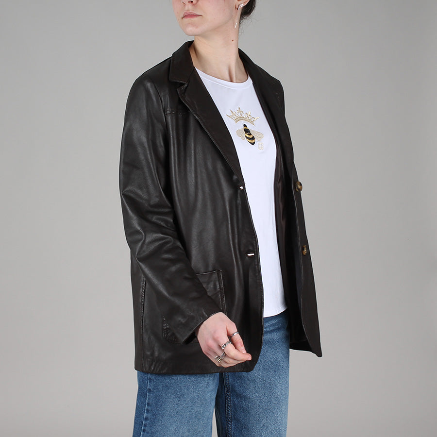 Anais leather blazer