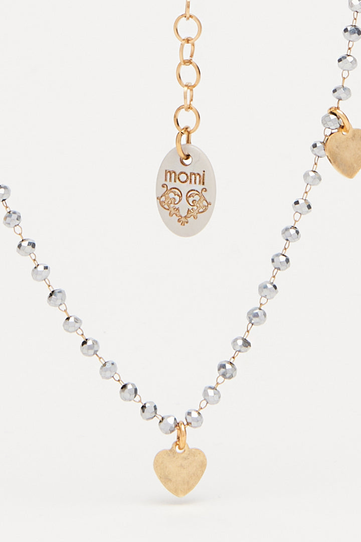 Collier coeur chromé