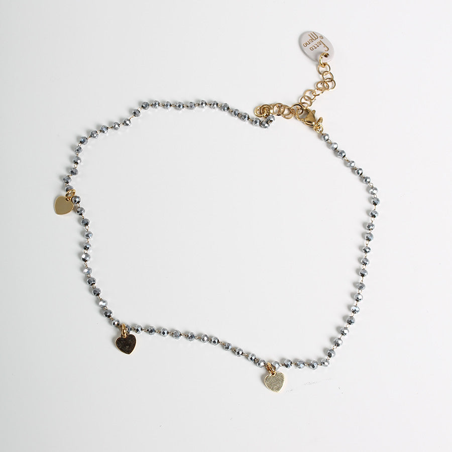 Collier ras du cou à cœurs