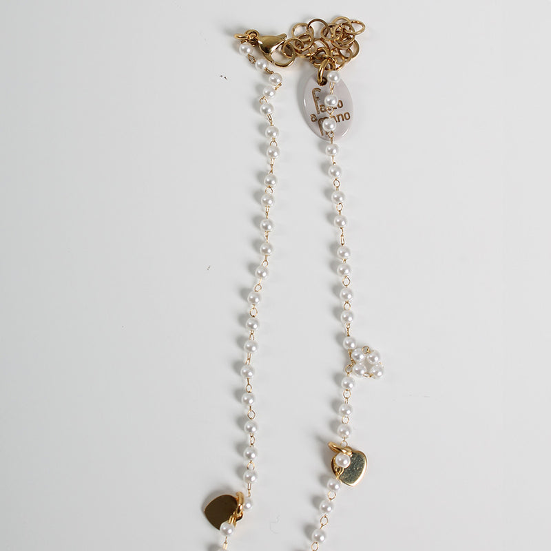 Collana cuoricini perla