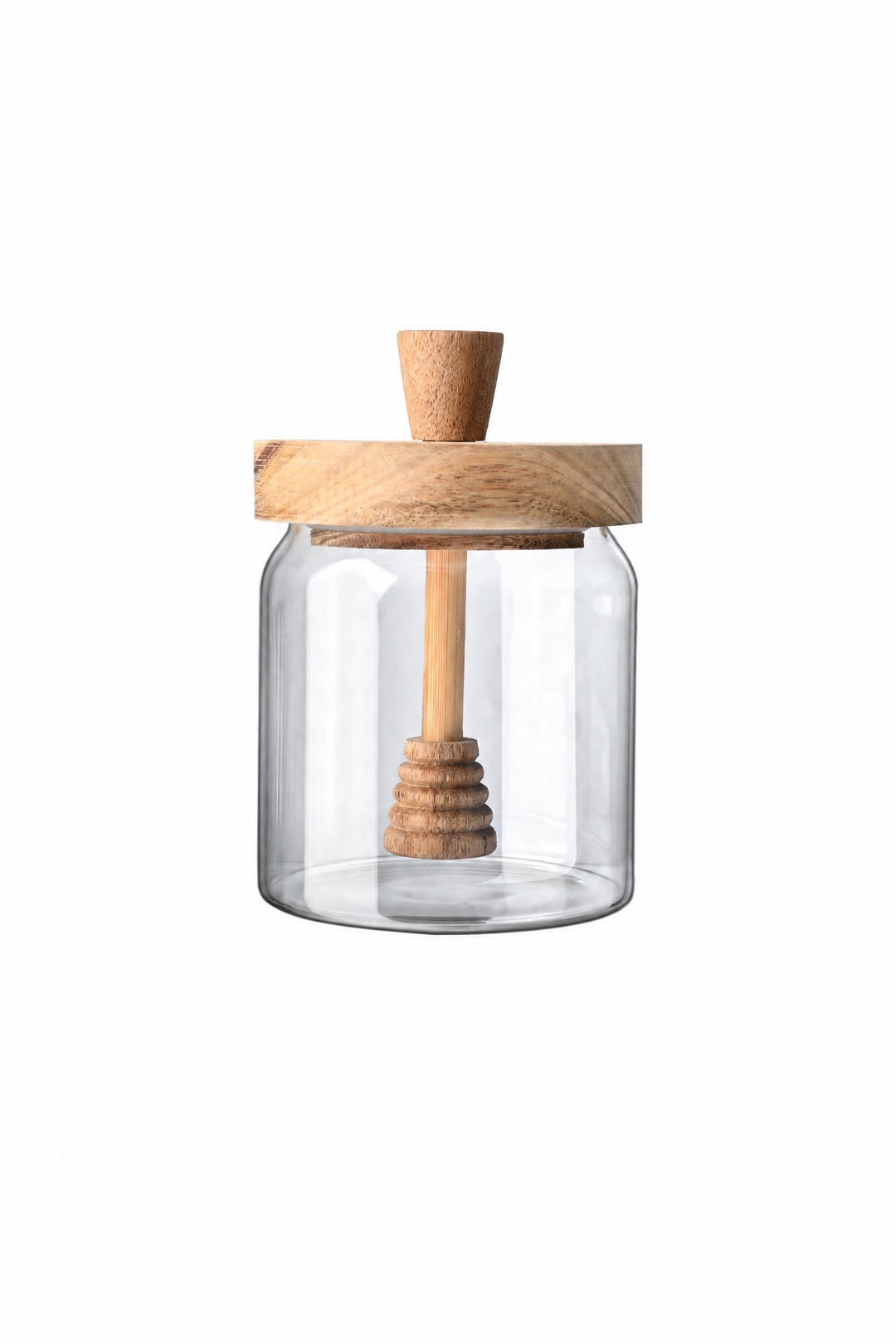 Barattolo per il miele Allure in vetro borosilicato e legno di acacia