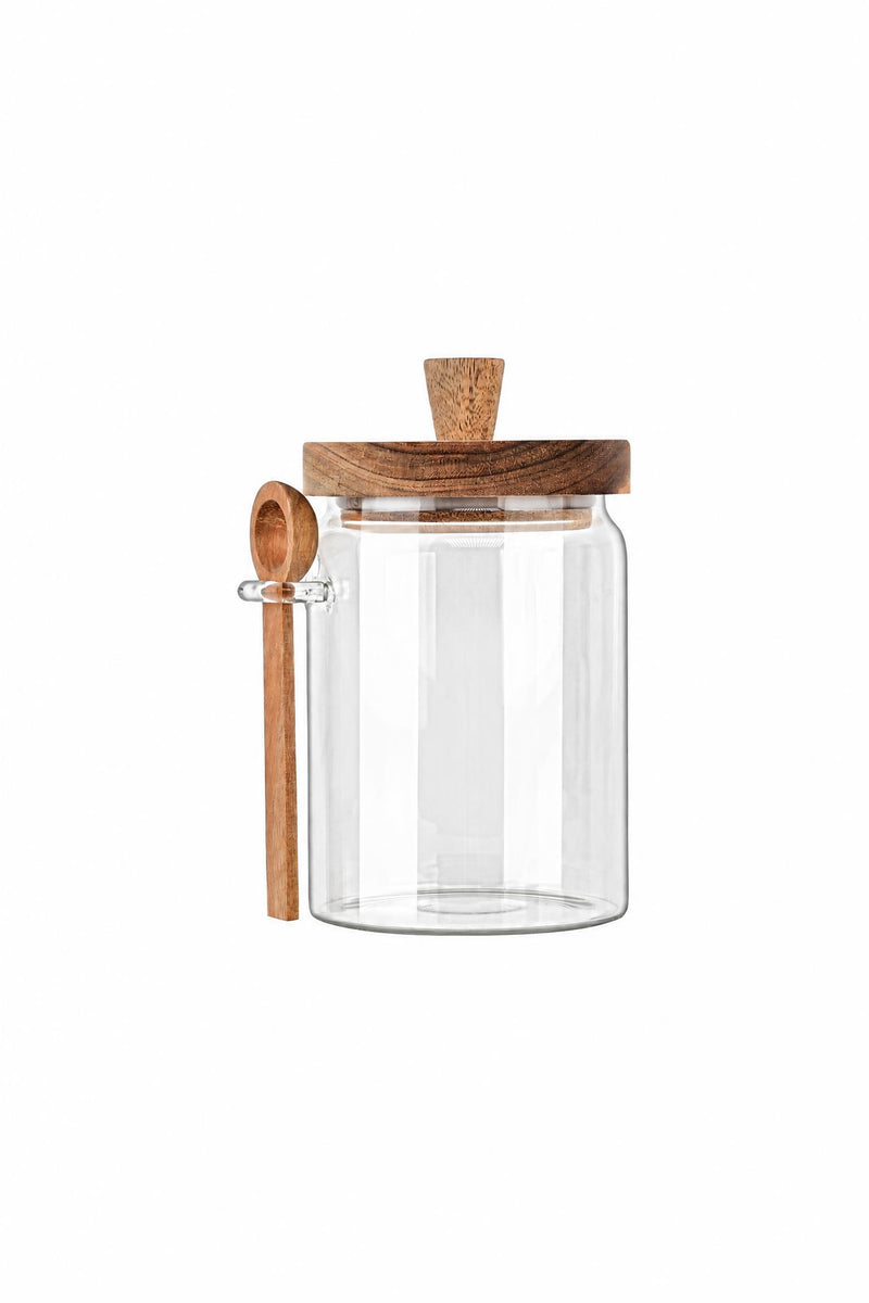 Contenitore Allure in vetro borosilicato e legno di acacia 850 ml