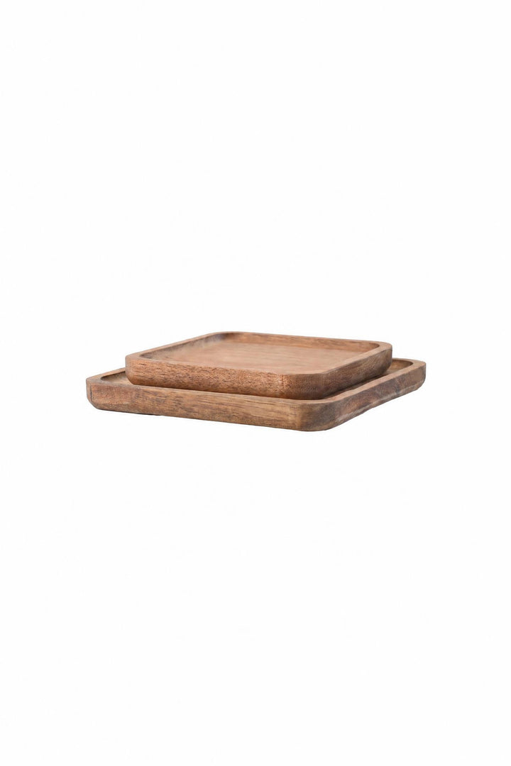 Set di 2 vassoi da portata Allure in legno di acacia
