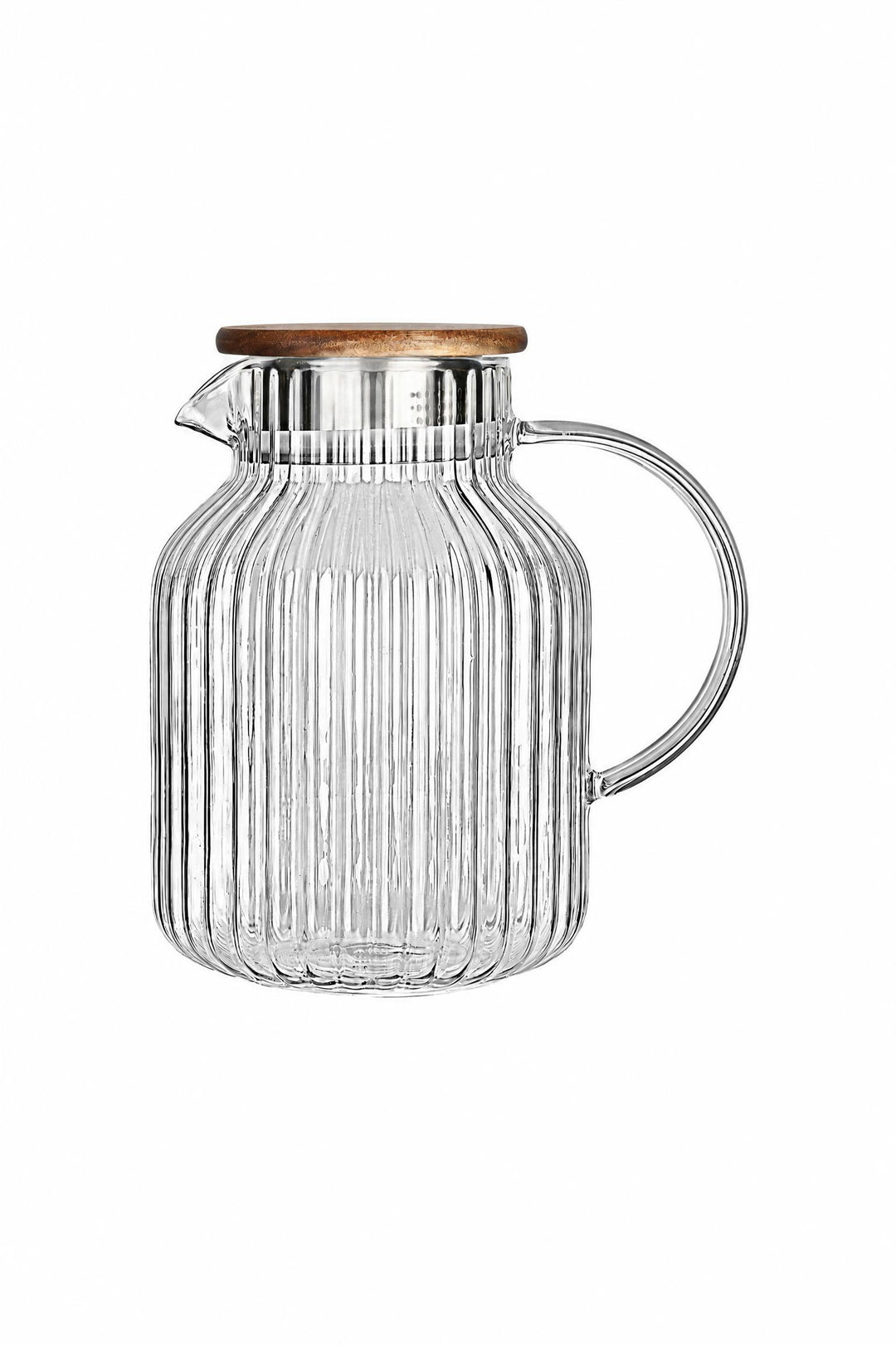 Caraffa Allure in vetro da 1300 ml con coperchio in acacia