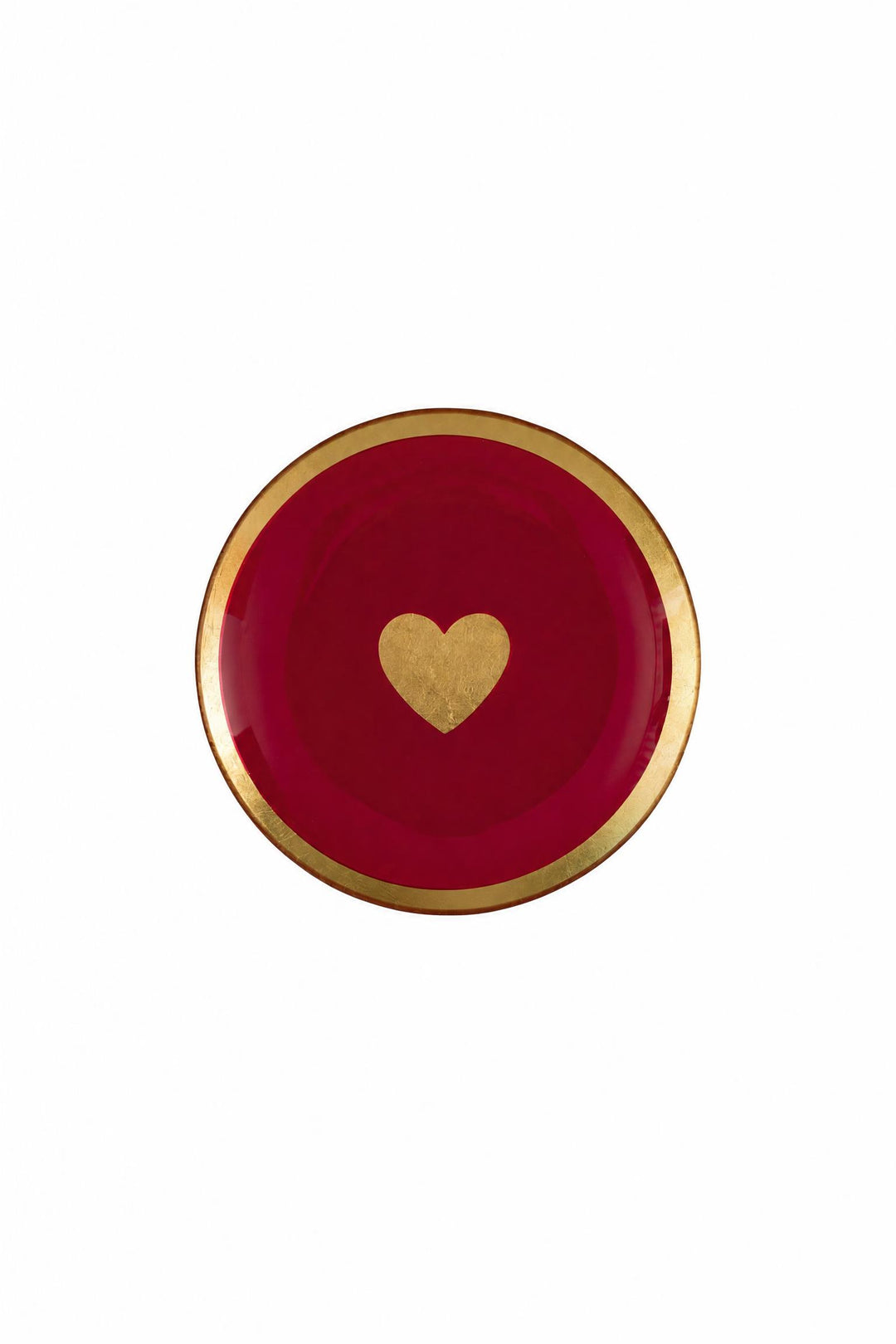 Piattino decorativo Love Plates in vetro con cuore rosa