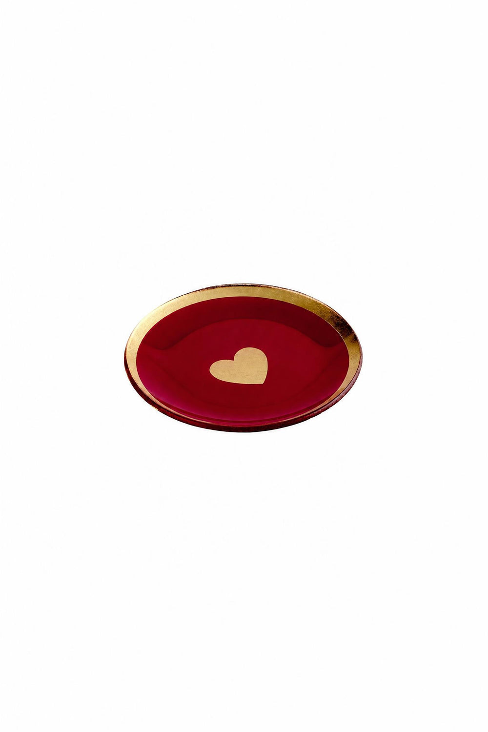 Piattino decorativo Love Plates con cuore in vetro Rosa 13 x 1 x 13 cm