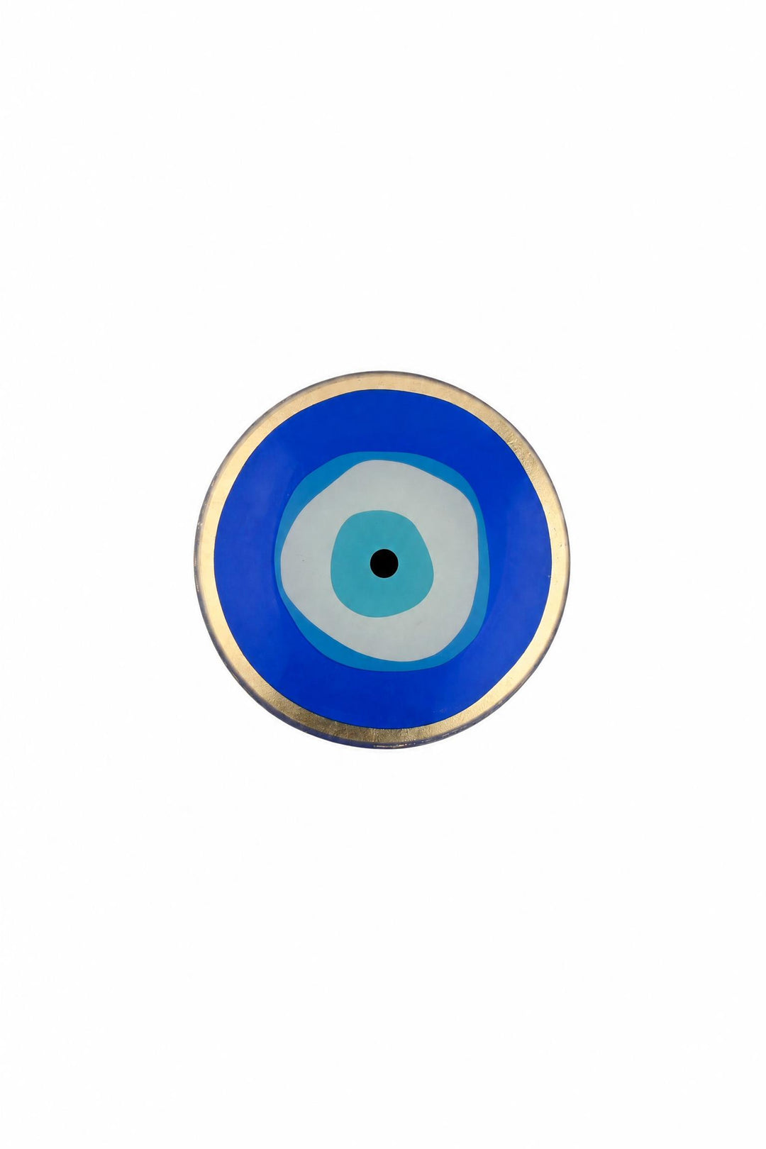 Piattino decorativo Love Plates in vetro blu con disegno di un occhio blu