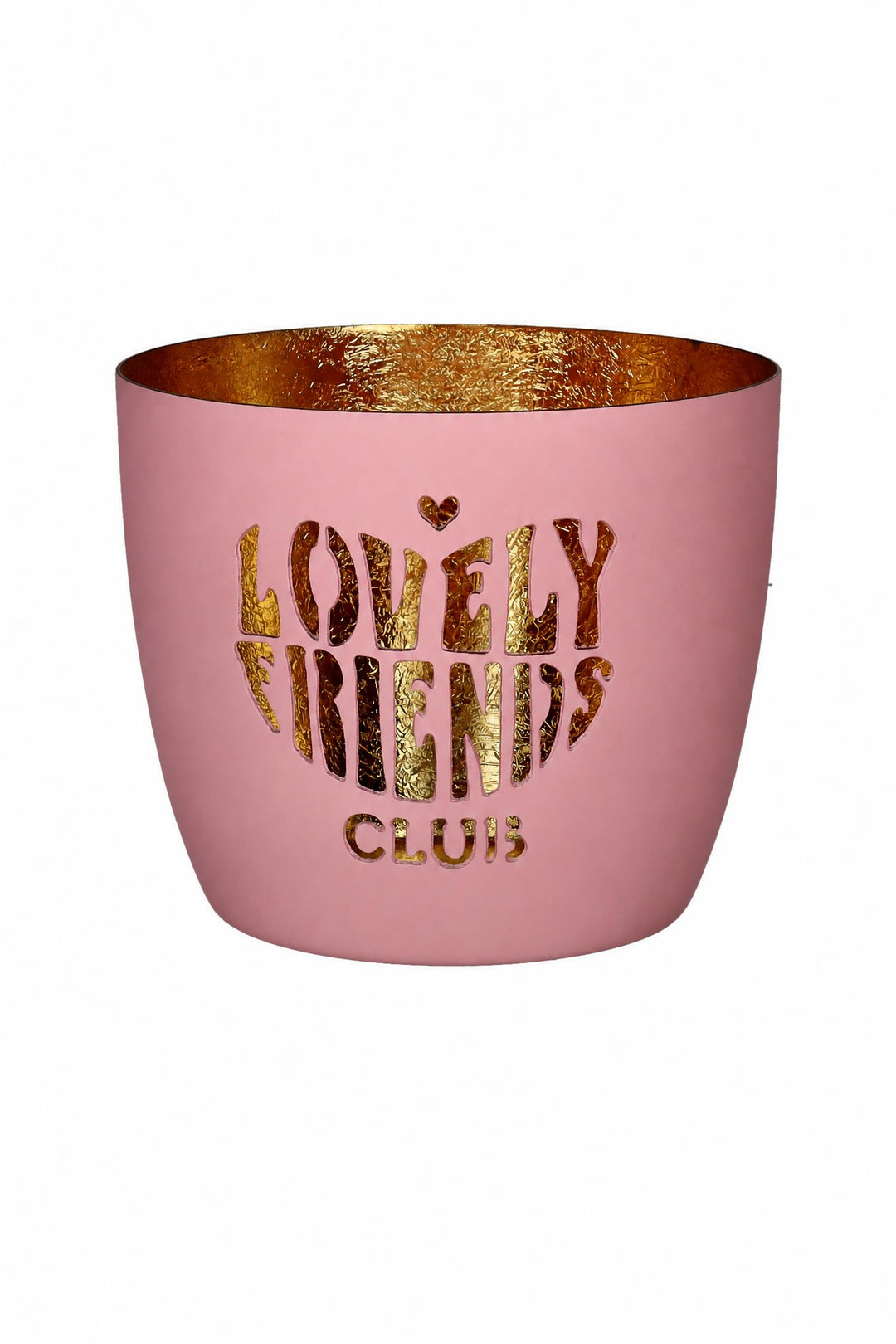 Portacandela Madras "Lovely friends club" in ferro rosa